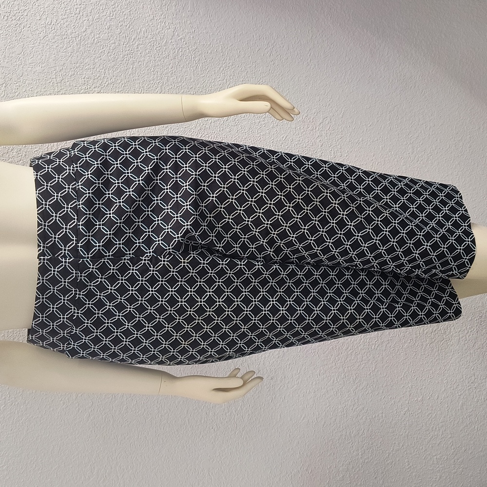 Worthington Black Print Capri Pants Stretch Tailored Fit